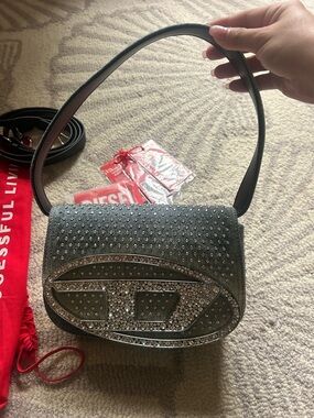 Diesel 1DR Rhinestone-Embellished Shoulder Bag